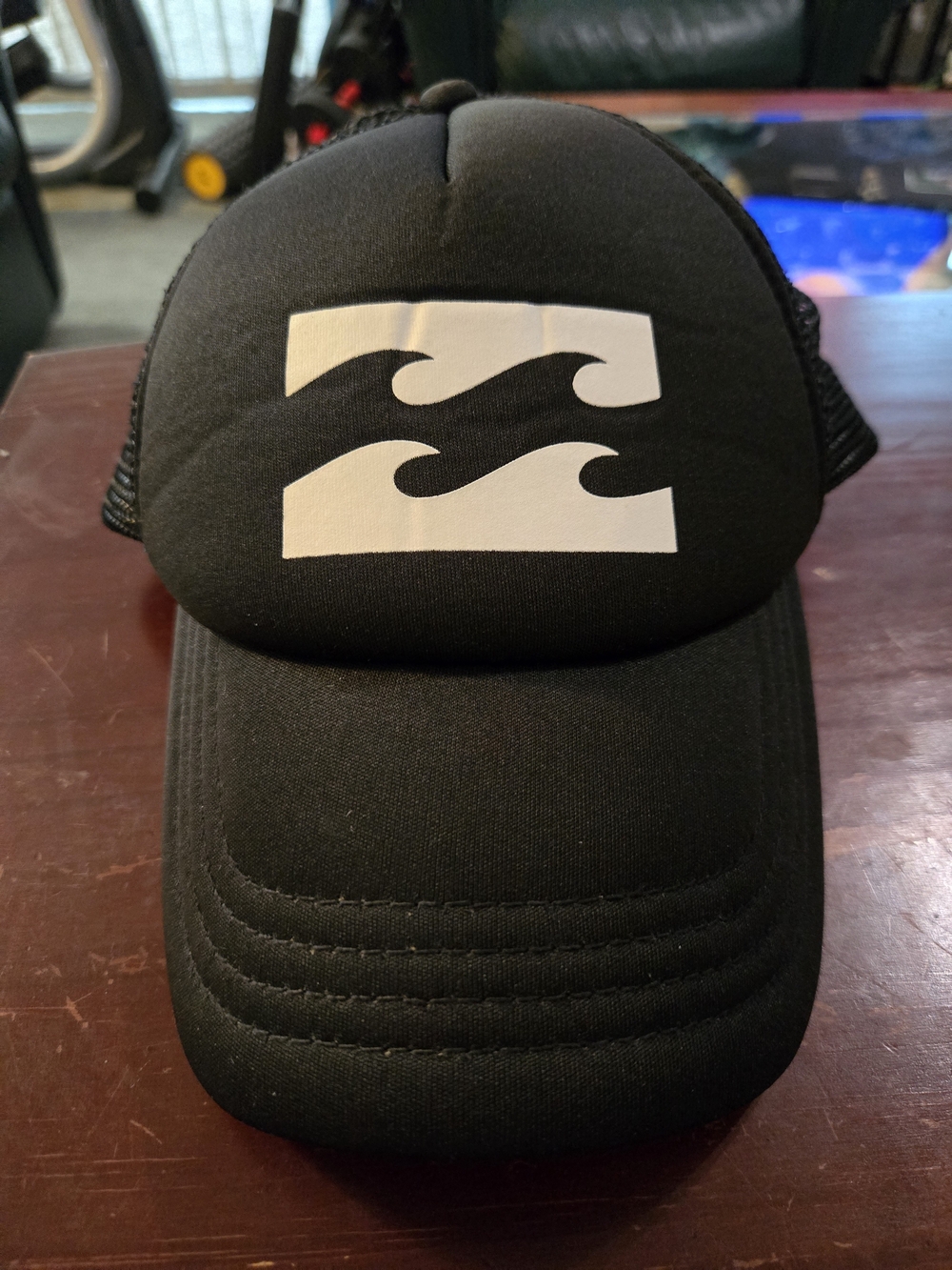 Billabong Black Trucker Cap with White Wave Logo